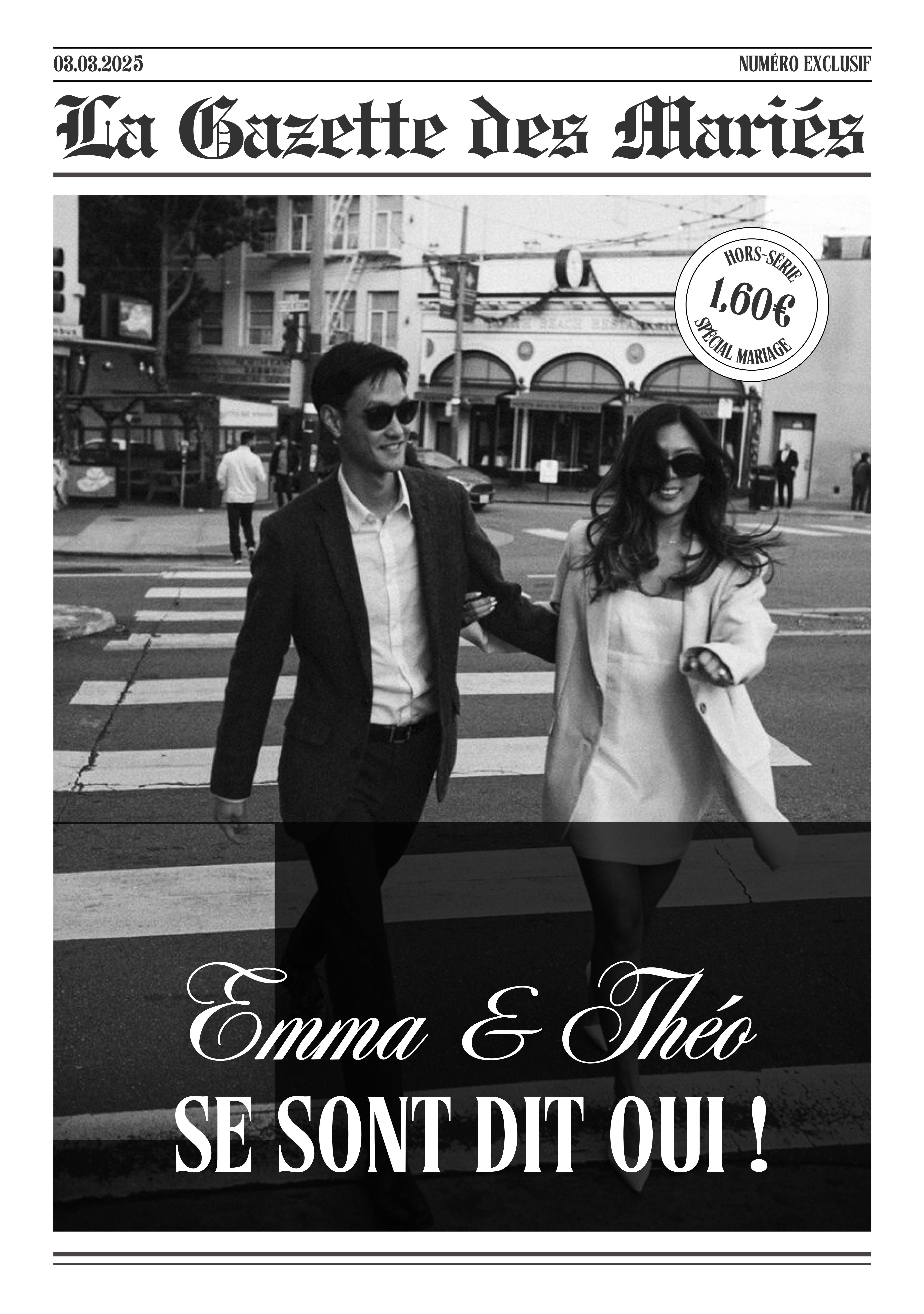 maquette de journal - Mariage