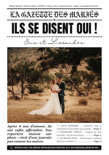 maquette de journal - Mariage