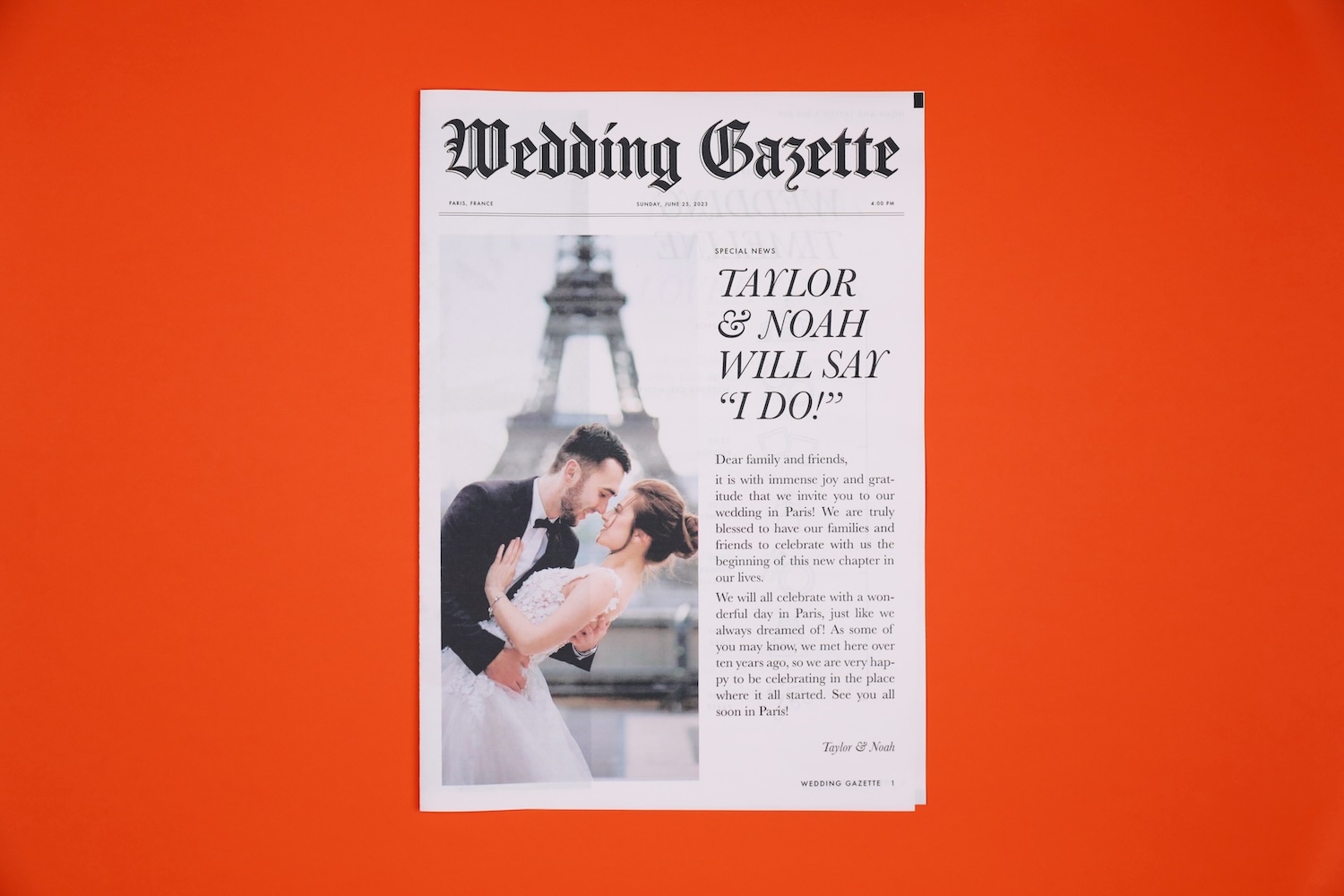 gazette de mariage