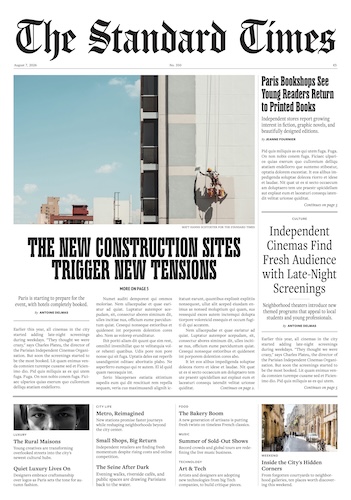 maquette de journal - Standard Times